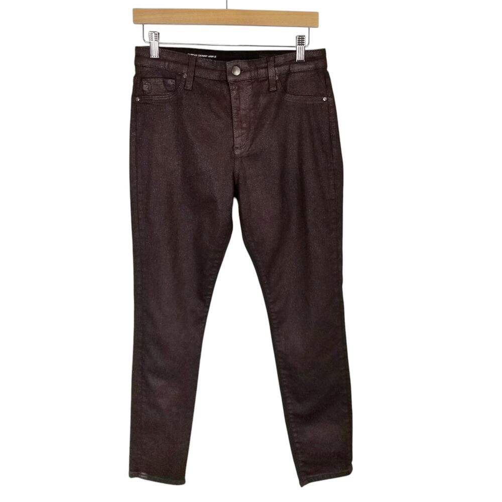 AG Adriano Goldschmied Women's Farrah Skinny Ankle Jeans Brown Shimmer Size 29